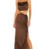 X REVOLVE Serpentine Dress Chocolate