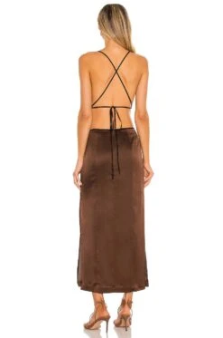 X REVOLVE Serpentine Dress Chocolate -Fashion Clothing Store HETR WD17 V3