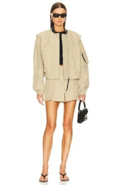 Helmut Lang Pleated Skort Uniform Khaki -Fashion Clothing Store HLNR WF13 V4