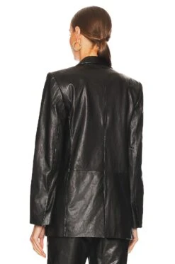Helmut Lang Fine Leather Blazer Black -Fashion Clothing Store HLNR WO12 V3