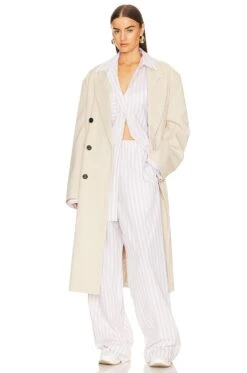 Cotton Poplin Stripe Pajama Pant Beige Stripe 9 Cotton Poplin Stripe Pajama Pant Beige Stripe -Fashion Clothing Store HLSA WP32 V4