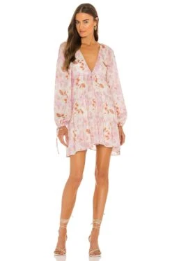 X REVOLVE Fleura Mini Dress Watercolor Floral