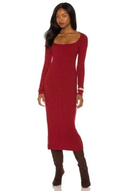 X REVOLVE Rianne Dress Red
