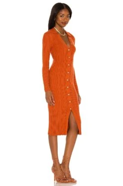 X REVOLVE Carmen Knit Dress Spiced Amber 6 X REVOLVE Carmen Knit Dress Spiced Amber -Fashion Clothing Store HOOF WD790 V2