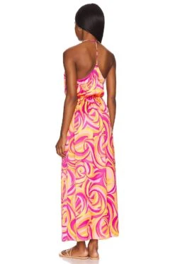 X REVOLVE Mareena Dress Pink Swirl Print -Fashion Clothing Store HOOF WD893 V3