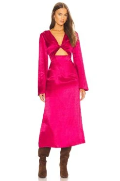 X REVOLVE Martini Midi Dress Red