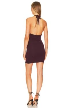 X REVOLVE Karrie Mini Dress Burgundy -Fashion Clothing Store HOOF WD913 V3