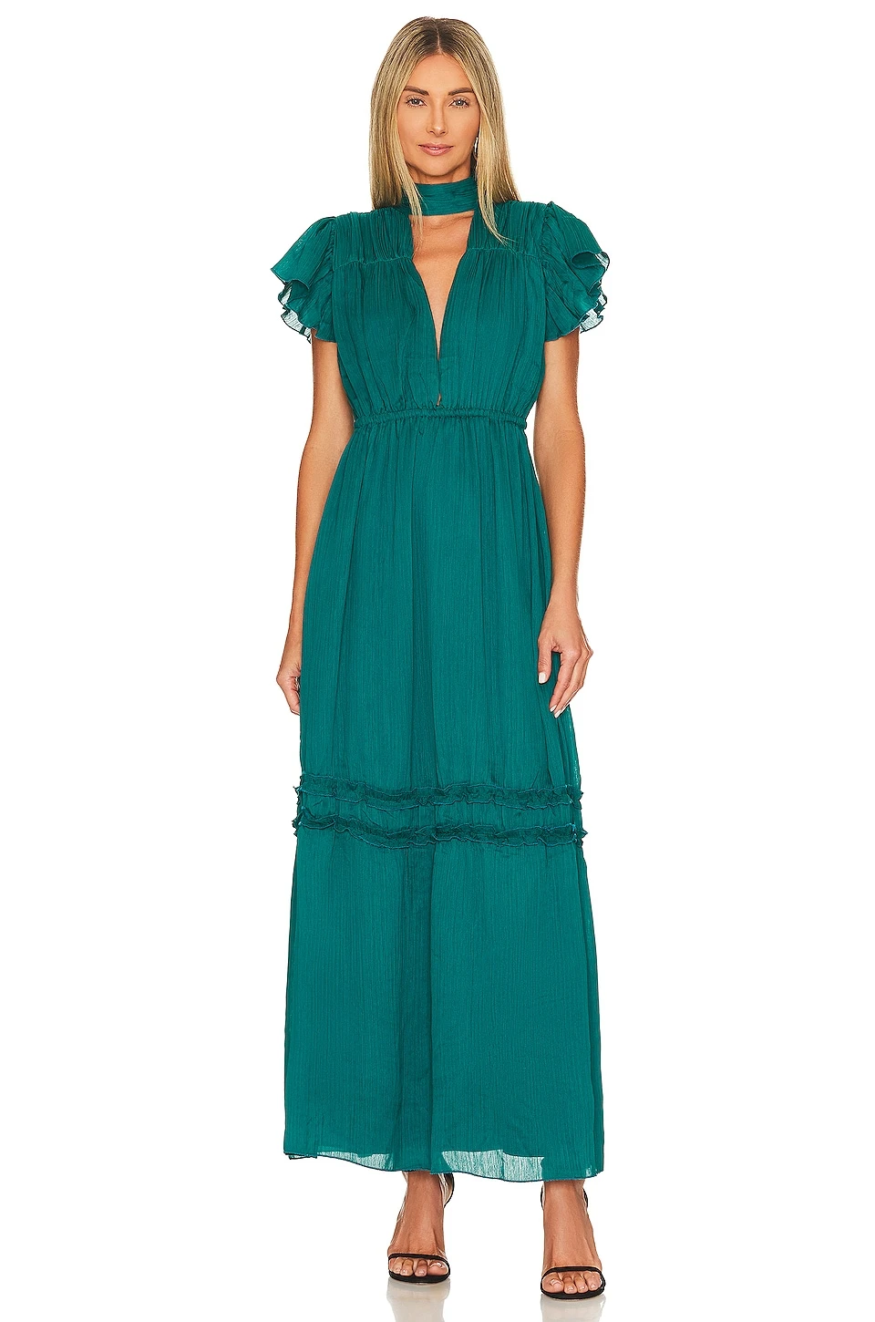 X REVOLVE Loraine Maxi Dress Deep Teal 3 X REVOLVE Loraine Maxi Dress Deep Teal
