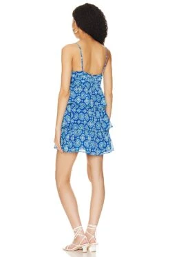 X REVOLVE Talula Mini Dress Blue Tile Multi -Fashion Clothing Store HOOF WD982 V3