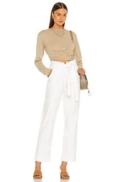 Remi High Rise Paperbag Straight White -Fashion Clothing Store HUDSON WJ1160 V4