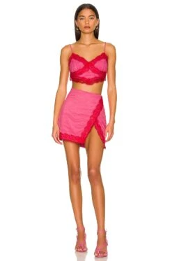 Ivor Mini Skirt Fuchsia & Red -Fashion Clothing Store HURR WQ104 V4