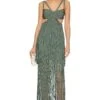 HERVE LEGER Strappy Tiered Fringe Gown Willow -Fashion Clothing Store HVLG WD1 V1