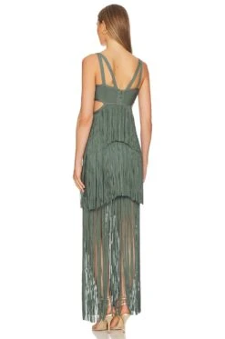 HERVE LEGER Strappy Tiered Fringe Gown Willow -Fashion Clothing Store HVLG WD1 V3