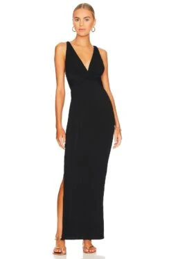 Mystery Seamless Maxi Dress Black -Fashion Clothing Store INDA WD828 V1 1