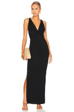 Mystery Seamless Maxi Dress Black -Fashion Clothing Store INDA WD828 V4