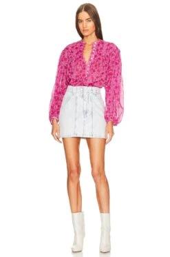 Isabel Marant Etoile Salika Blouse Fuchsia -Fashion Clothing Store ISAR WS100 V5