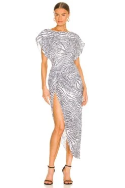 Bercot Zebra Printed Dress Black & White