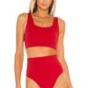 It's Now Cool Contour Crop Bikini Top Red