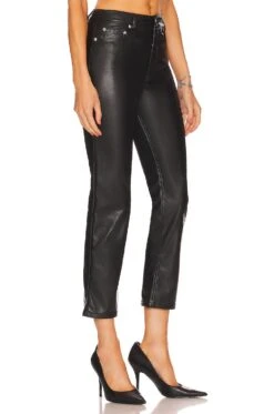 River Leather High Rise Pants Black -Fashion Clothing Store JDAR WP29 V2