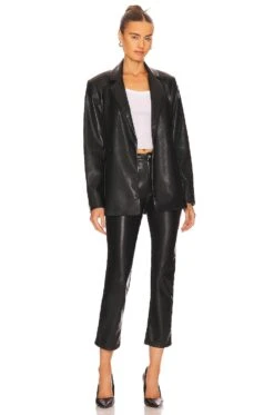 River Leather High Rise Pants Black -Fashion Clothing Store JDAR WP29 V4