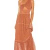 Iberian Maxi Dress Rust -Fashion Clothing Store JENS WD465 V1