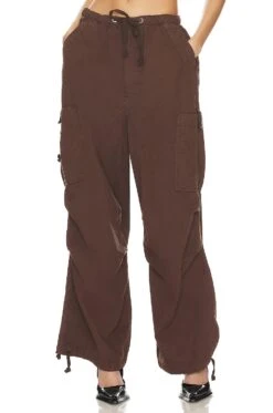 Jaded London Parachute Cargo Pants Brown