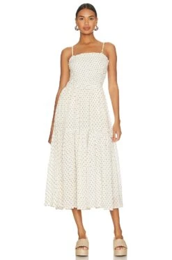 Joie Lesse Midi Dress Porcelain Multi