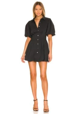 Cleo Poplin Dress Black