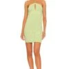 Tabitha Compact Rib Halter Tie Mini Dress Pear -Fashion Clothing Store JSKI WD145 V1