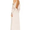 Caitlyn Draped Off Shoulder Gown Champagne 1 Caitlyn Draped Off Shoulder Gown Champagne -Fashion Clothing Store JSKI WD196 V1