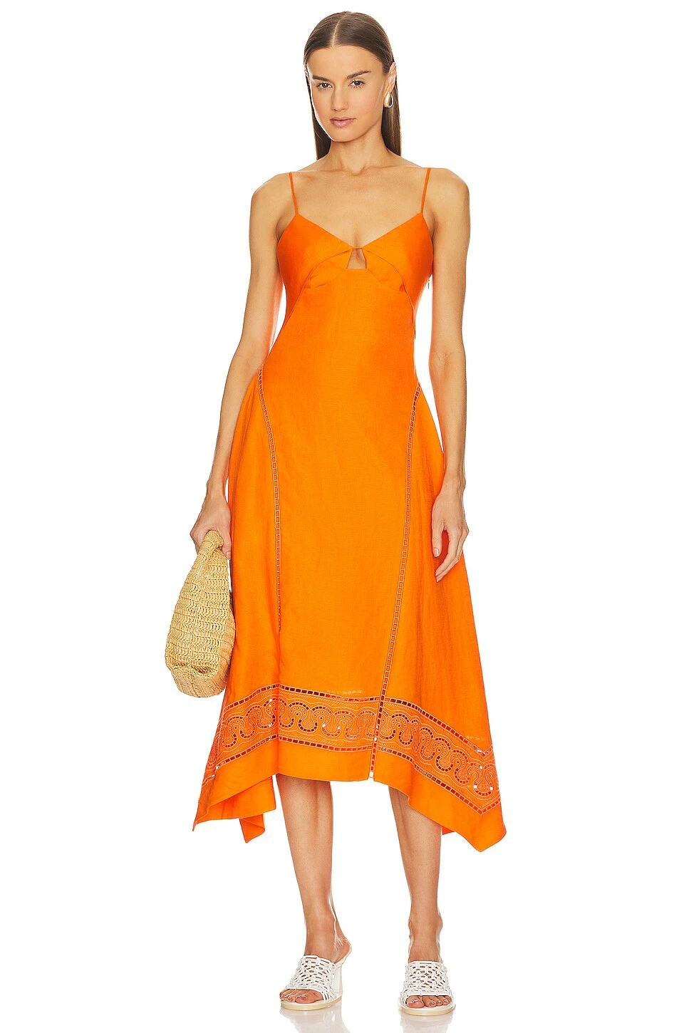 Valeria Handkerchief Midi Dress Tangelo 3 Valeria Handkerchief Midi Dress Tangelo