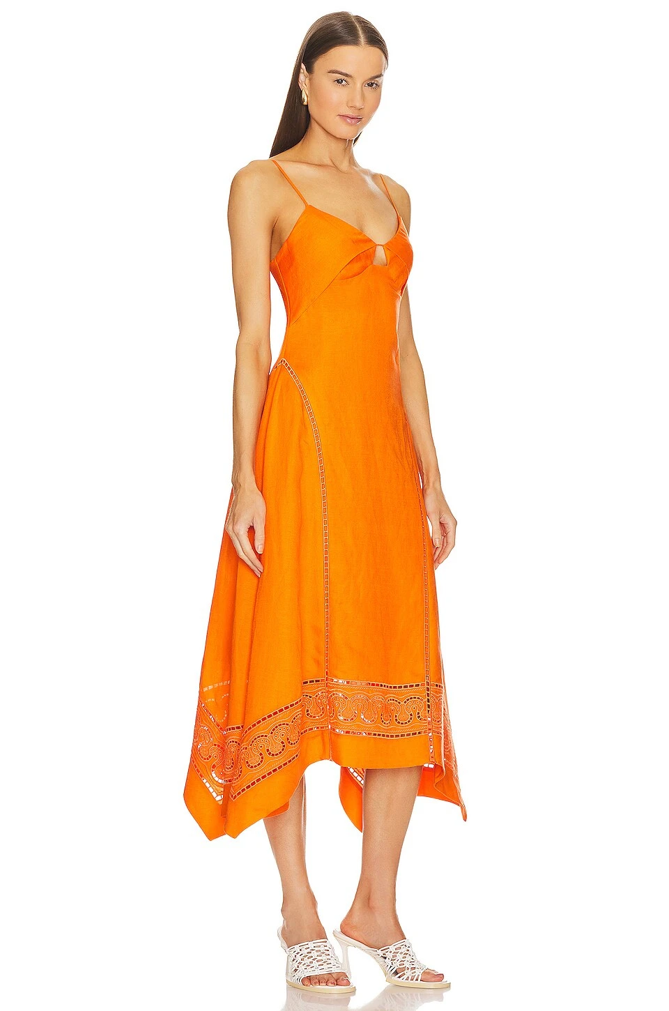 Valeria Handkerchief Midi Dress Tangelo 4 Valeria Handkerchief Midi Dress Tangelo - Image 2