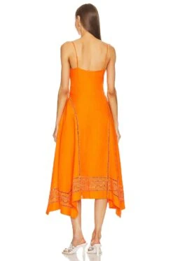 Valeria Handkerchief Midi Dress Tangelo 7 Valeria Handkerchief Midi Dress Tangelo -Fashion Clothing Store JSKI WD252 V3