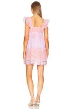 Baby Doll Dress In Pale Pink & Neon Orange -Fashion Clothing Store JULR WD40 V3