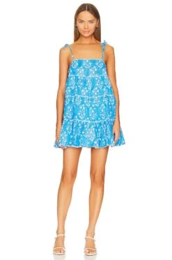 Mini Trapeze Dress Sapphire & Silver -Fashion Clothing Store JULR WD44 V1 1