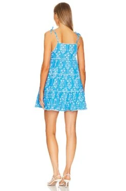 Mini Trapeze Dress Sapphire & Silver -Fashion Clothing Store JULR WD44 V3