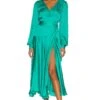 Noelle Wrap Dress Emerald -Fashion Clothing Store KARI WD514 V1