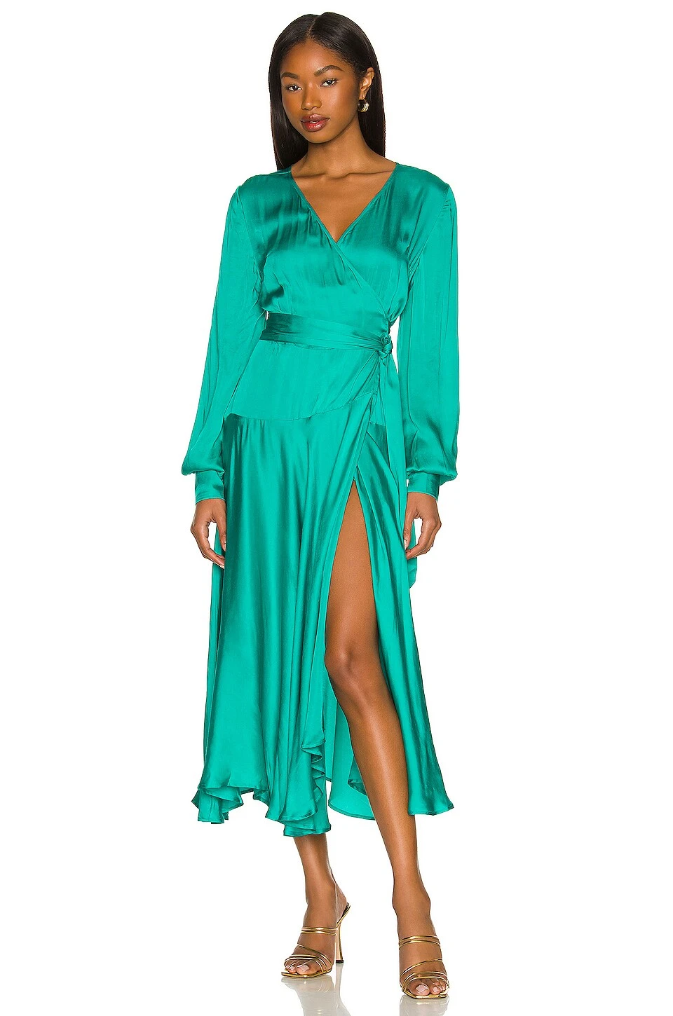 Noelle Wrap Dress Emerald 3 Noelle Wrap Dress Emerald