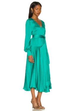 Noelle Wrap Dress Emerald 7 Noelle Wrap Dress Emerald -Fashion Clothing Store KARI WD514 V2