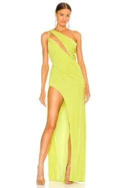 X REVOLVE A Cut Above Gown Green Chartreuse
