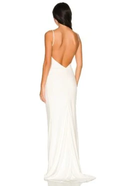 X REVOLVE The Supermodel Gown Ivory -Fashion Clothing Store KATR WD172 V3
