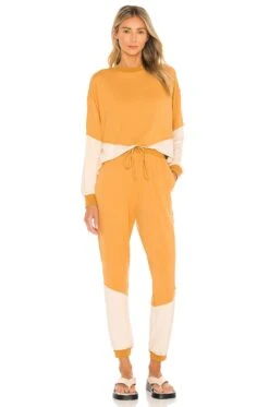 Kendall + Kylie Colorblock Jogger Caramel & Sand -Fashion Clothing Store KENR WP28 V4
