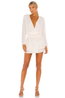 Smocked Surplice Dress Black -Fashion Clothing Store KISA WD374 V1