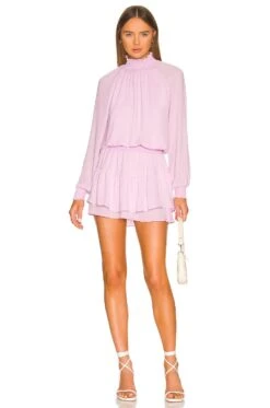 Turtleneck Ruffle Skirt Dress Azurite -Fashion Clothing Store KISA WD431 V1