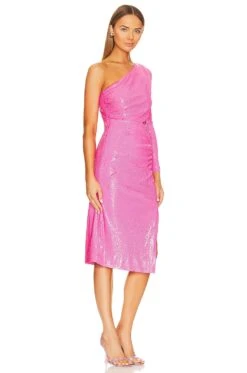 Christie One Shoulder Dres Pink Glo 8 Christie One Shoulder Dres Pink Glo -Fashion Clothing Store LAGR WD160 V2