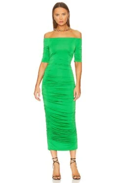 Sequoia Off Shoulder Dress Grass Green