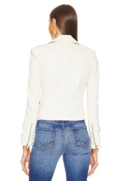 Billie Belted Leather Jacket Ivory -Fashion Clothing Store LAGR WO170 V4