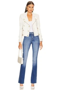 Billie Belted Leather Jacket Ivory -Fashion Clothing Store LAGR WO170 V5