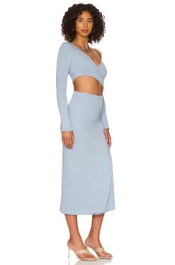 Slanted Off Shoulder Dress Baby Blue 8 Slanted Off Shoulder Dress Baby Blue -Fashion Clothing Store LAMR WD2 V2