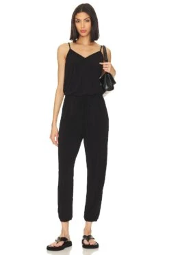 Drawstring Back Jumpsuit Black